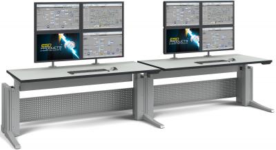 ESD Double Workstation AES Oscar Electric Height Adjustable VC-E Linear Module 1800 x 800 mm Vertiv Knurr Workstation Electronic Elicon Console - 200.DW.OS.VC-E.18.80